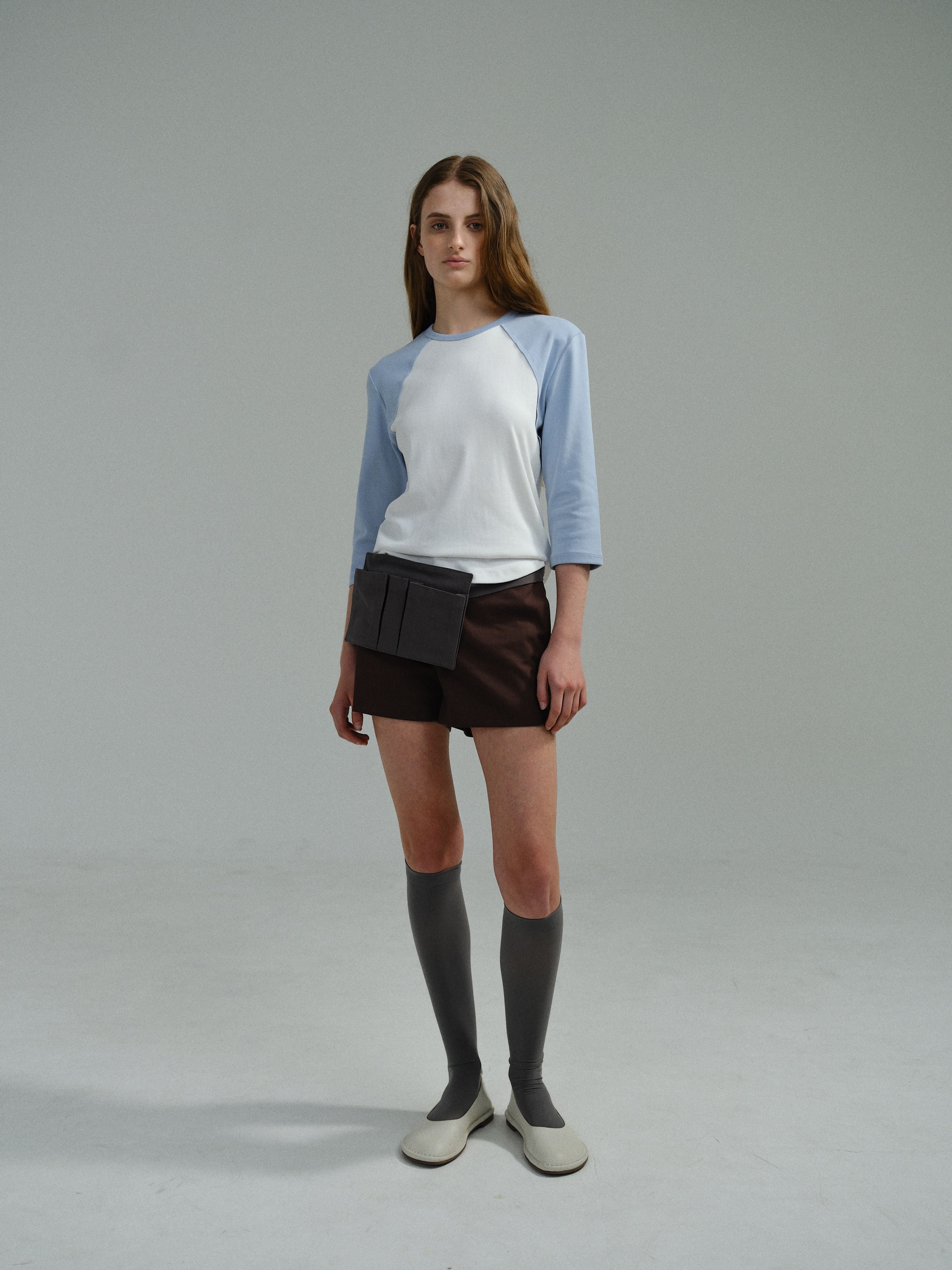 AUBOUR raw raglan t-shirt (sky blue)