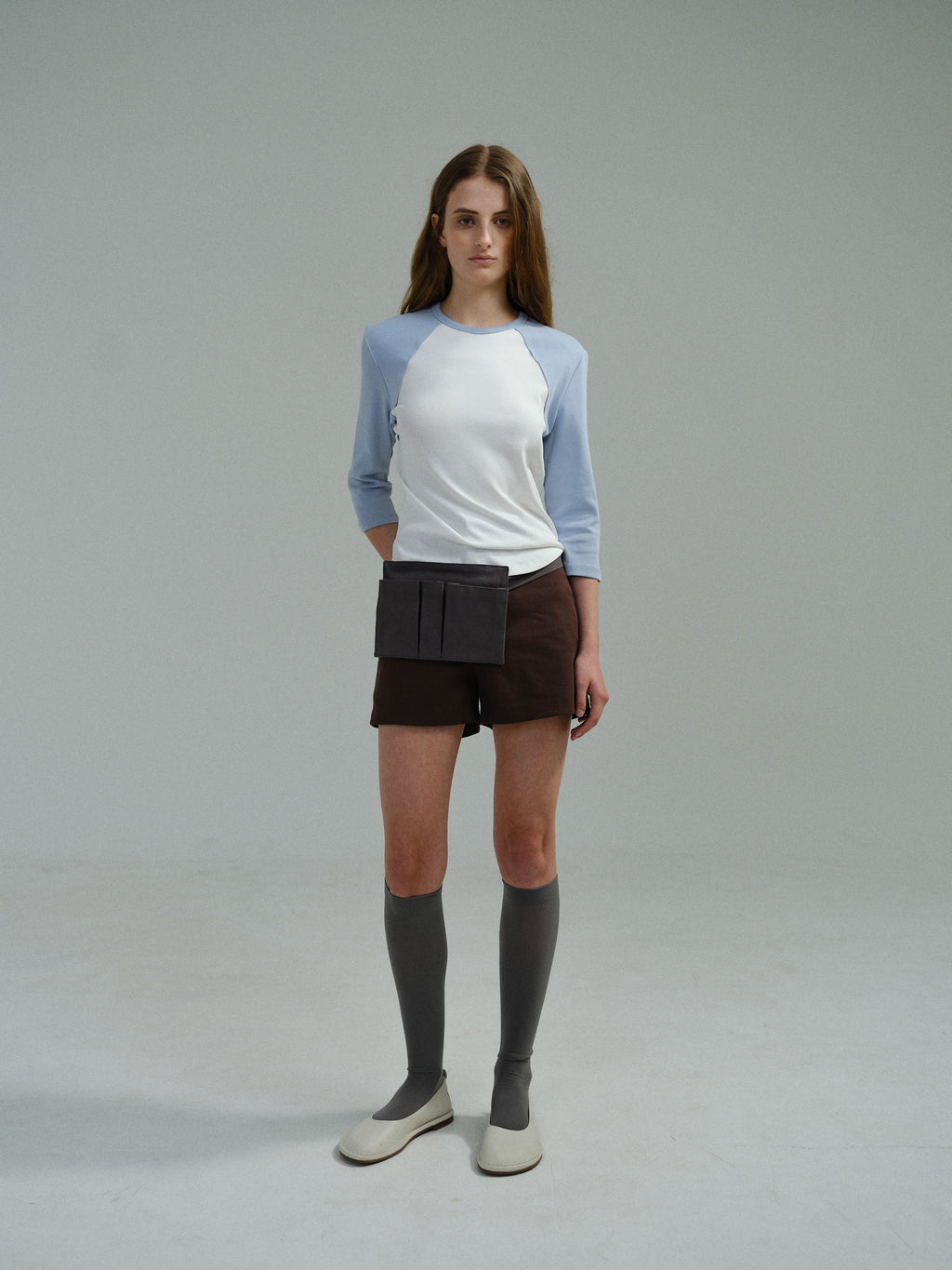 AUBOUR raw raglan t-shirt (sky blue)