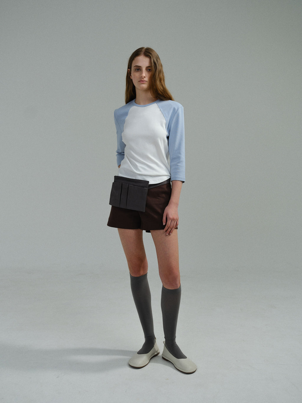 AUBOUR raw raglan t-shirt (sky blue)