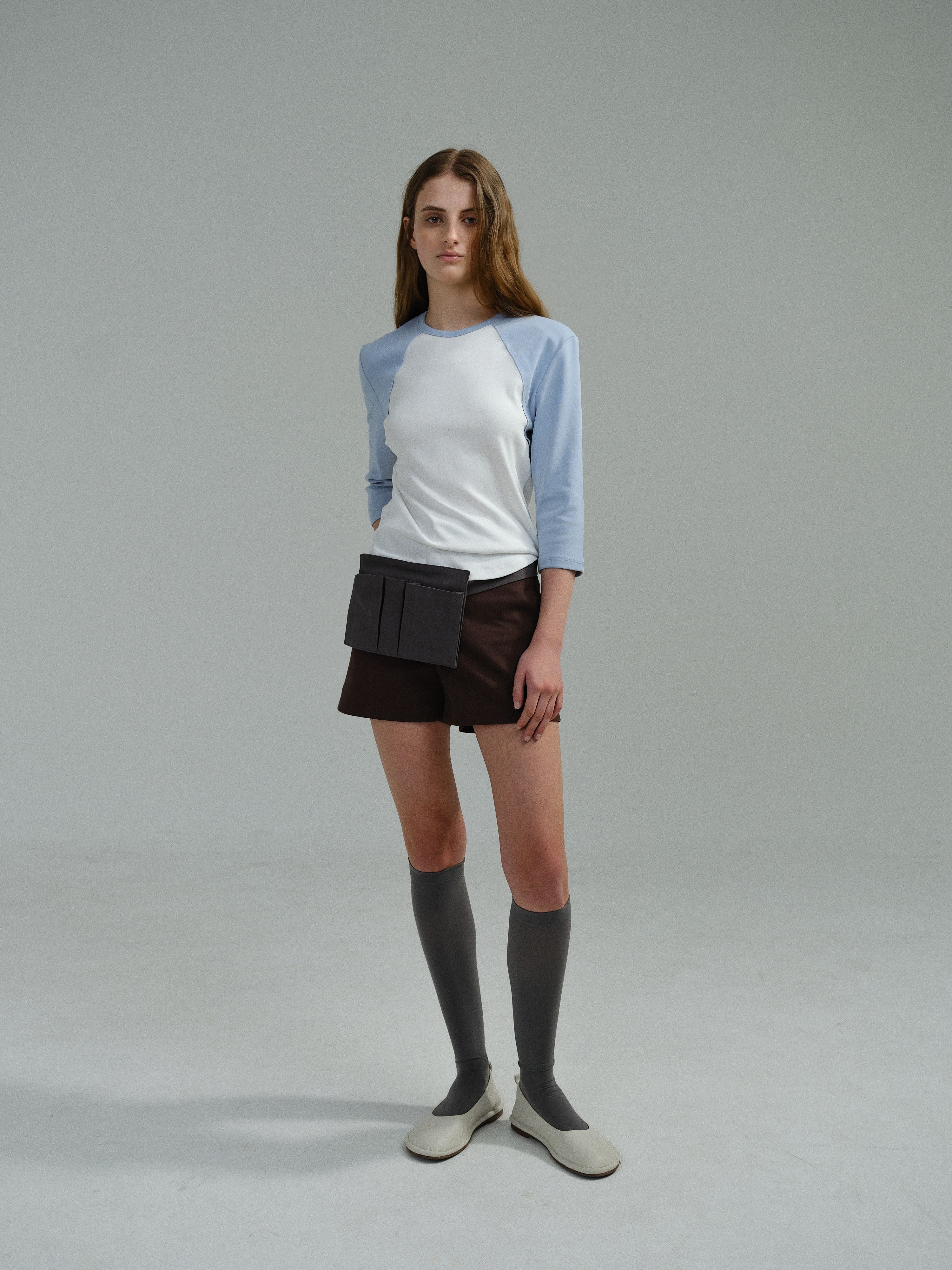 AUBOUR raw raglan t-shirt (sky blue)