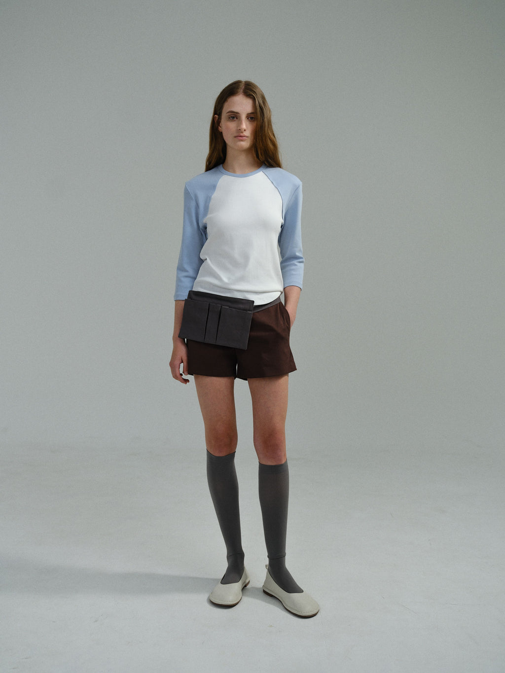 AUBOUR raw raglan t-shirt (sky blue)