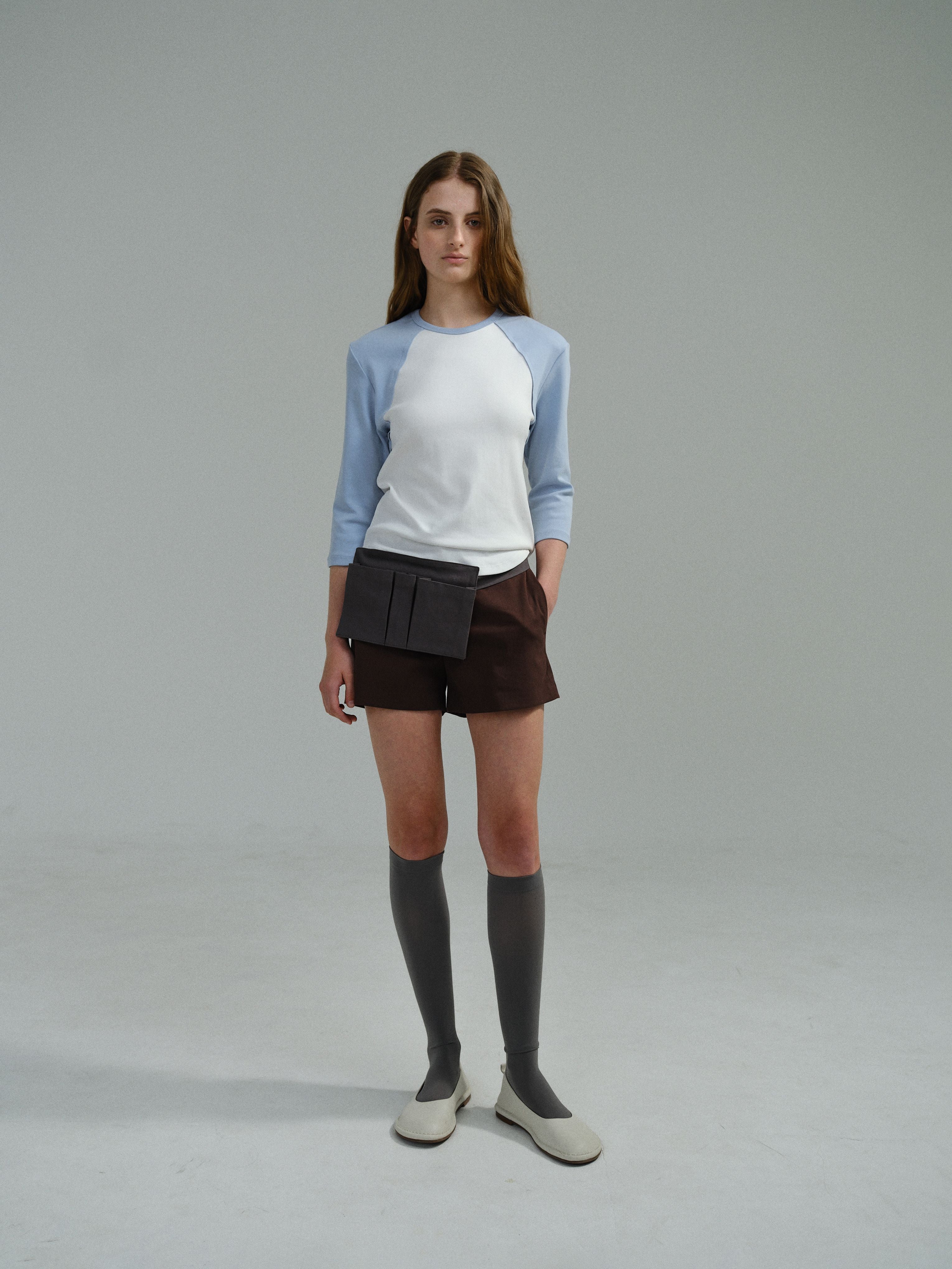 AUBOUR raw raglan t-shirt (sky blue)