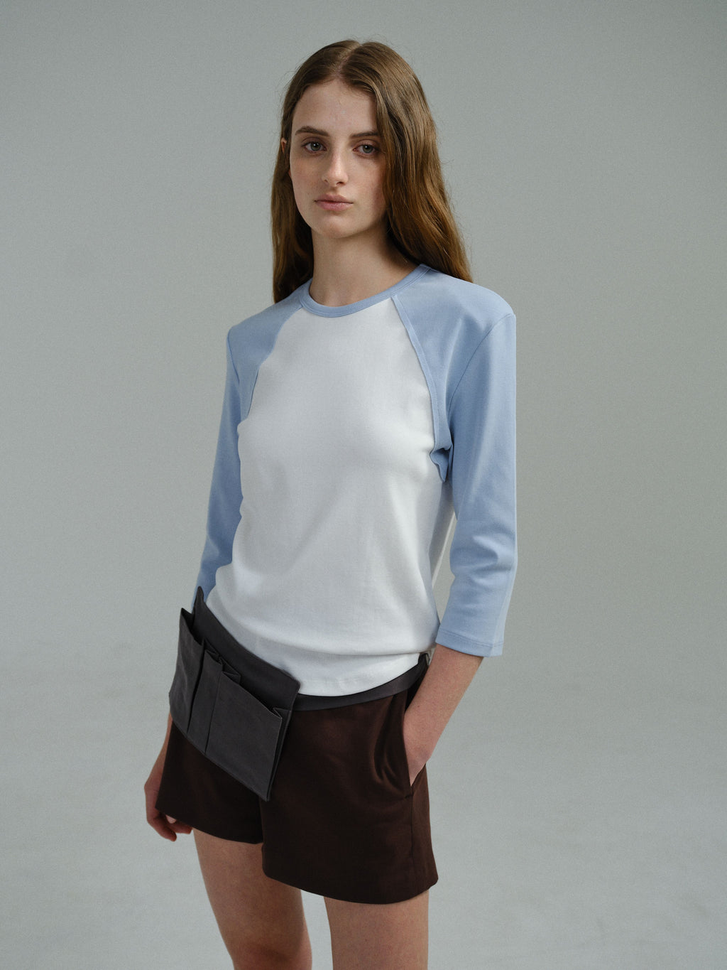AUBOUR raw raglan t-shirt (sky blue)