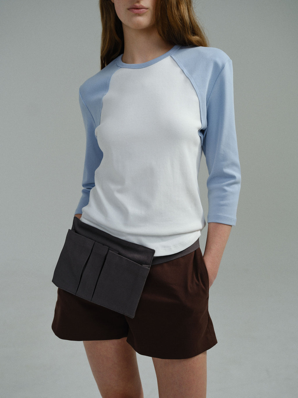 AUBOUR raw raglan t-shirt (sky blue)