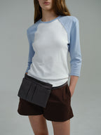 AUBOUR raw raglan t-shirt (sky blue)
