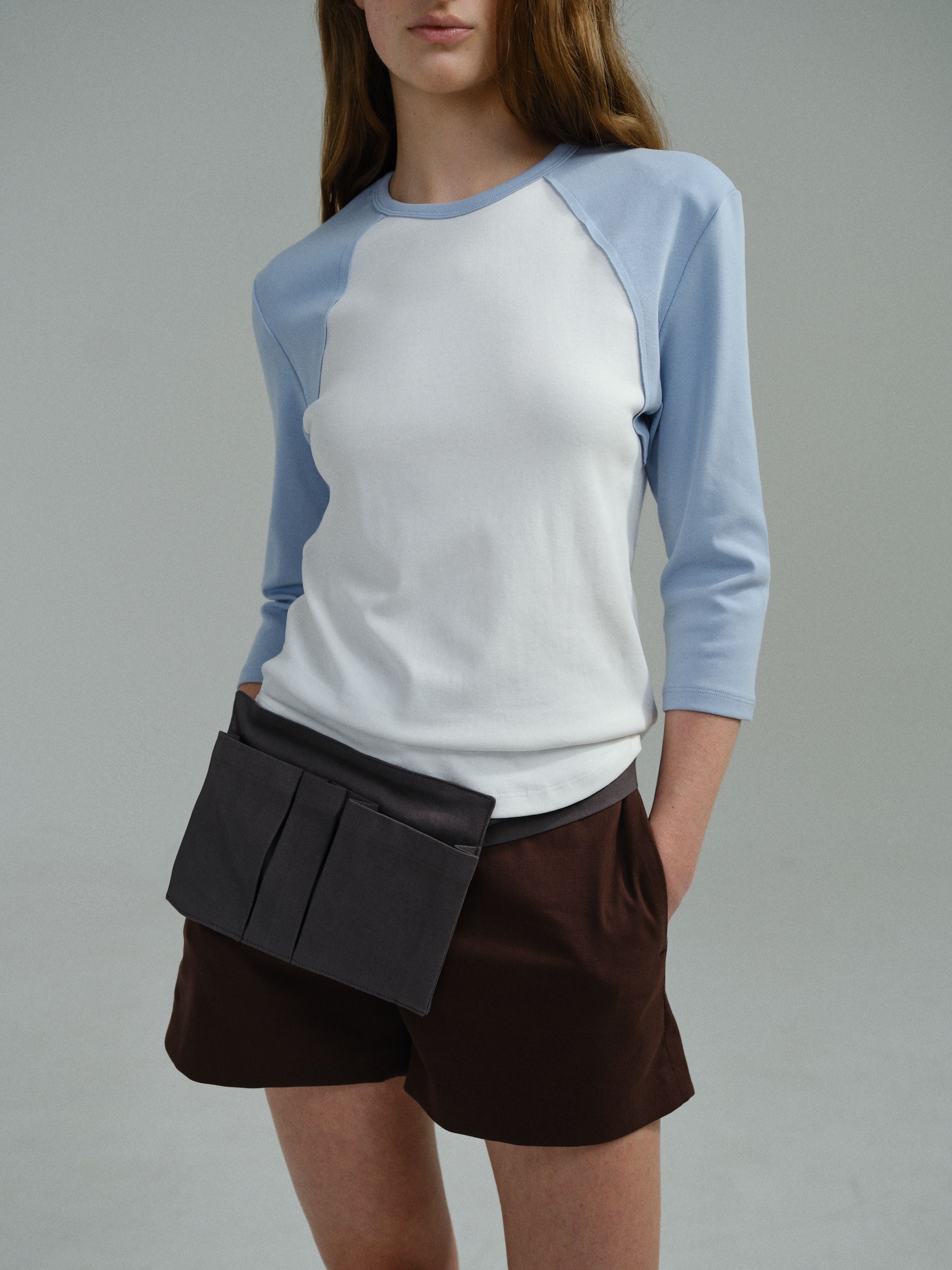 AUBOUR raw raglan t-shirt (sky blue)