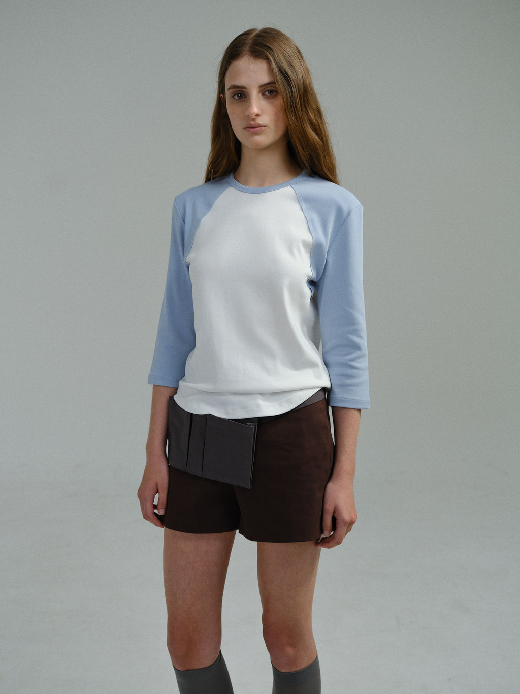 AUBOUR raw raglan t-shirt (sky blue)