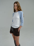 AUBOUR raw raglan t-shirt (sky blue)