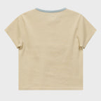 WAIKEI Flower henley neck short sleeve t-shirt lemon
