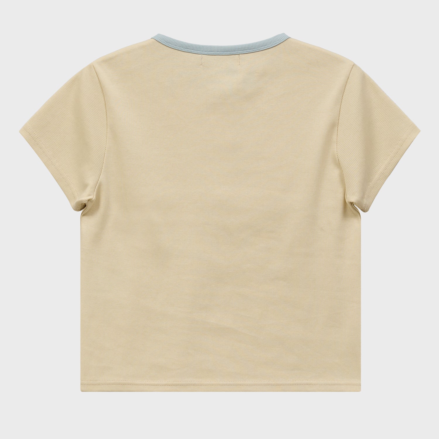 WAIKEI Flower henley neck short sleeve t-shirt lemon