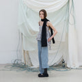 FOETO [2nd] Alisa check frill blouse - light blue
