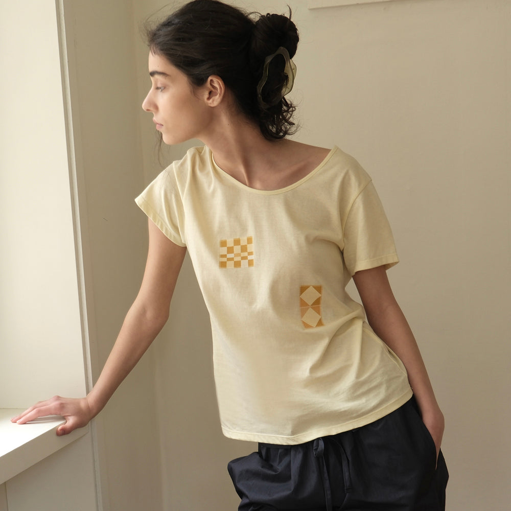 EcommaE PATCHWORK T SHIRT (YELLOW)
