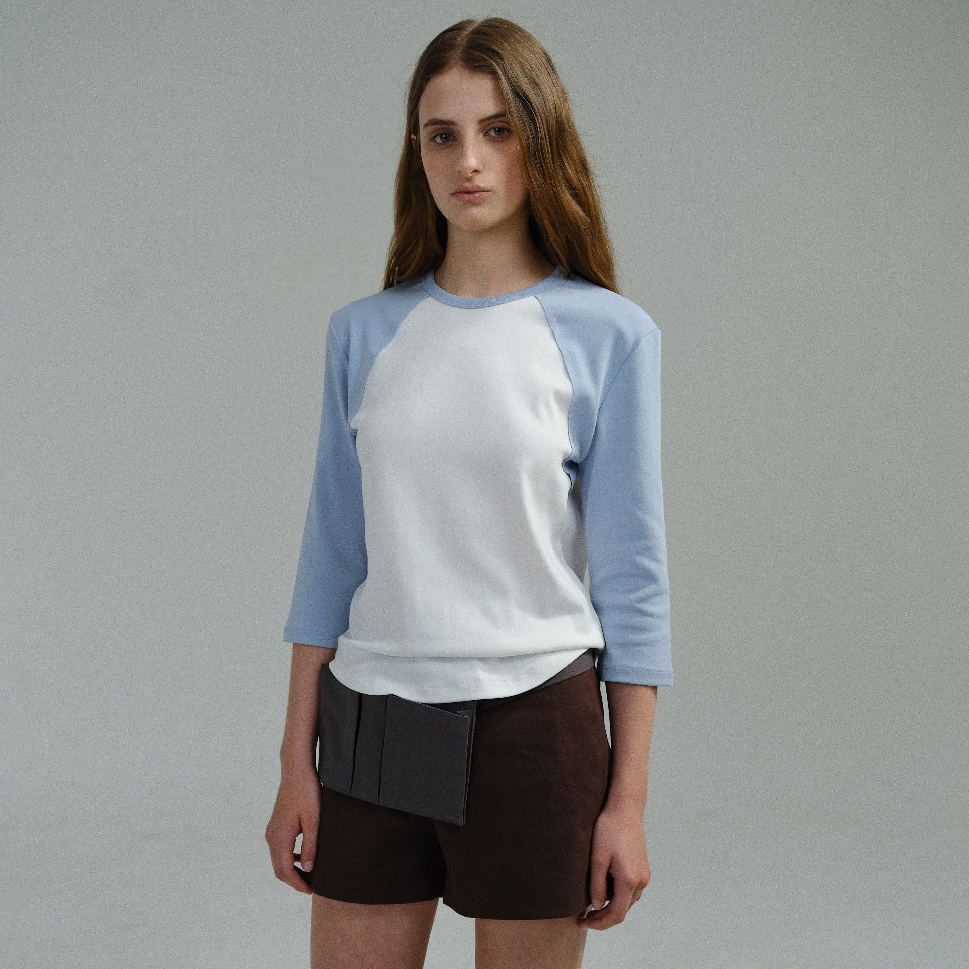 AUBOUR raw raglan t-shirt (sky blue)