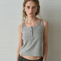 EVESAGE [1st reorder]Waffle sleeveless (Grey)