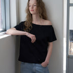 MORCEAU par MORCEAU [RE-ORDER] Raw Cut Basic T-shirt_BLACK