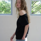 MORCEAU par MORCEAU [RE-ORDER] Raw Cut Basic T-shirt_BLACK