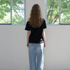 MORCEAU par MORCEAU [RE-ORDER] Raw Cut Basic T-shirt_BLACK