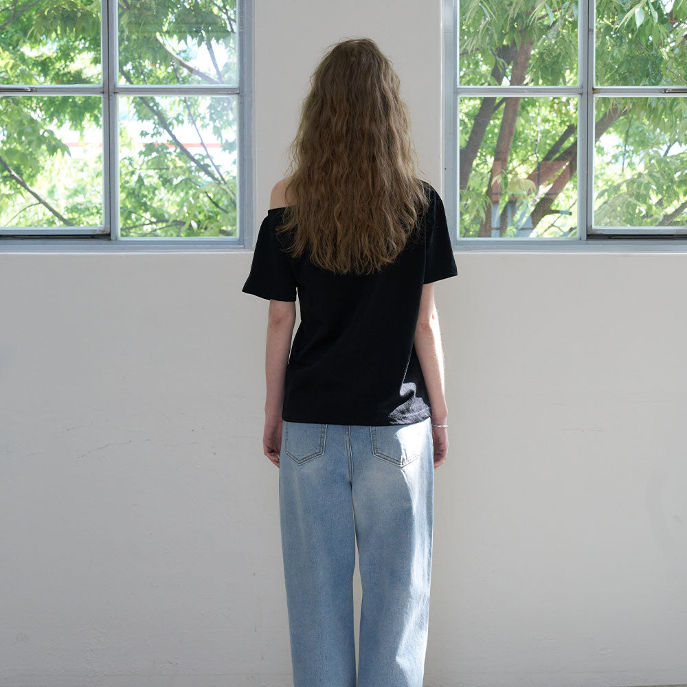 MORCEAU par MORCEAU [RE-ORDER] Raw Cut Basic T-shirt_BLACK