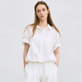 LE balloon half sleeve shirt (white)