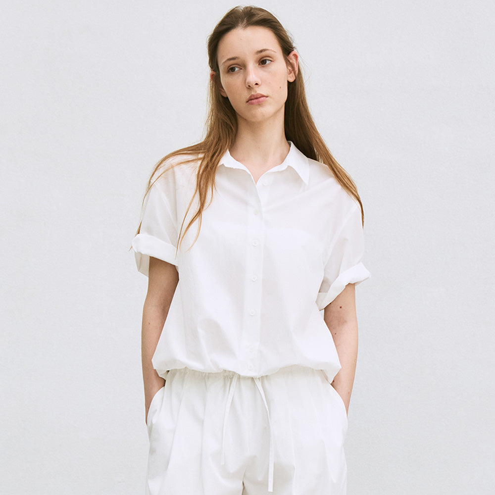 LE balloon half sleeve shirt (white)