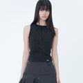 MISEKI SEOUL Tie-up layered sleeveless BLACK