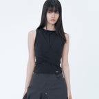 MISEKI SEOUL Tie-up layered sleeveless BLACK