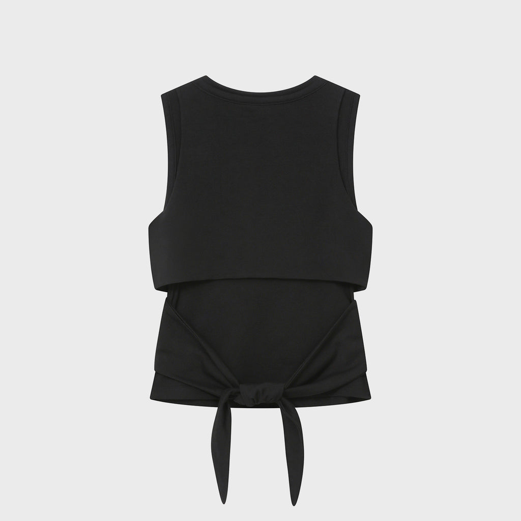 MISEKI SEOUL Tie-up layered sleeveless BLACK