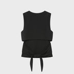 MISEKI SEOUL Tie-up layered sleeveless BLACK