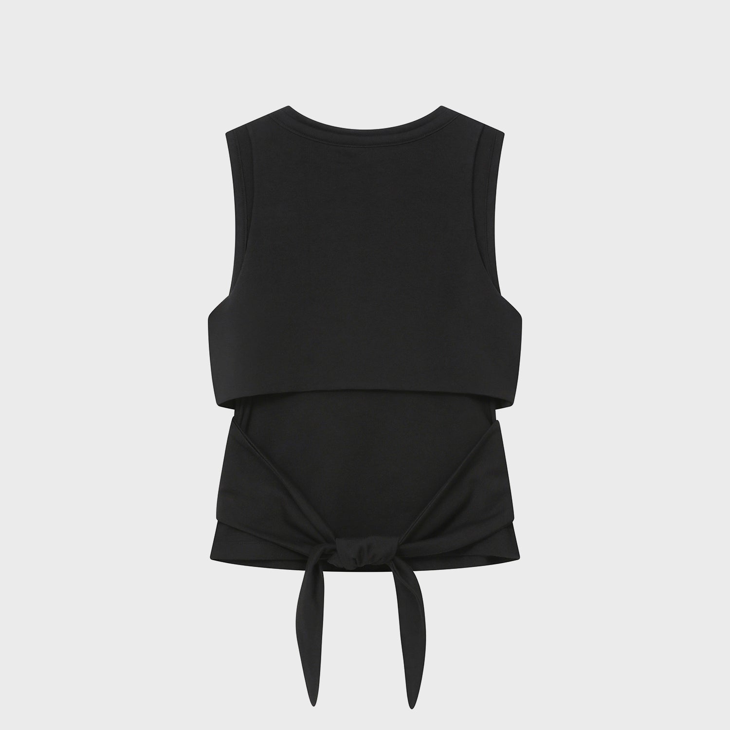 MISEKI SEOUL Tie-up layered sleeveless BLACK