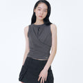 MISEKI SEOUL Tie-up layered sleeveless CHARCOAL