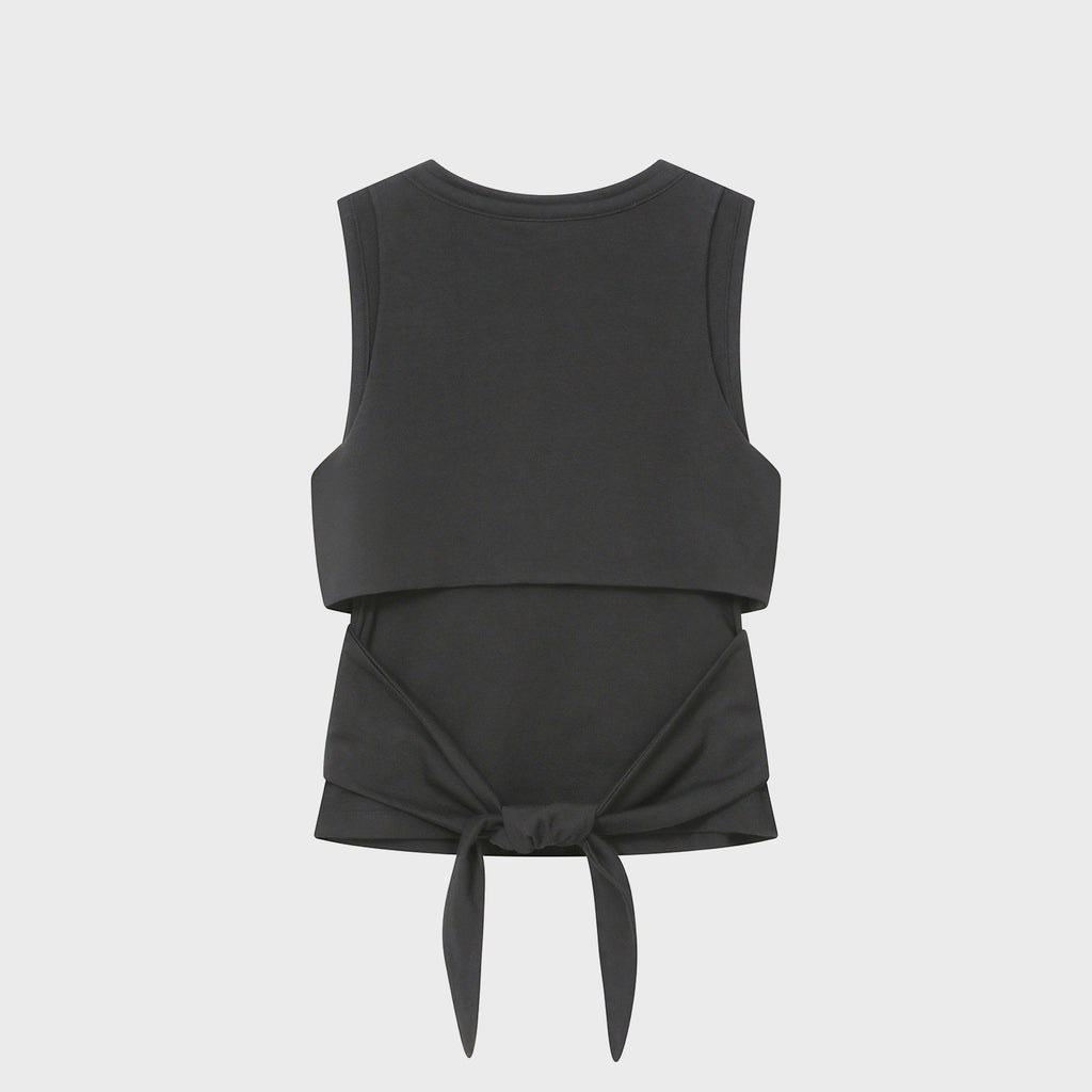 MISEKI SEOUL Tie-up layered sleeveless CHARCOAL