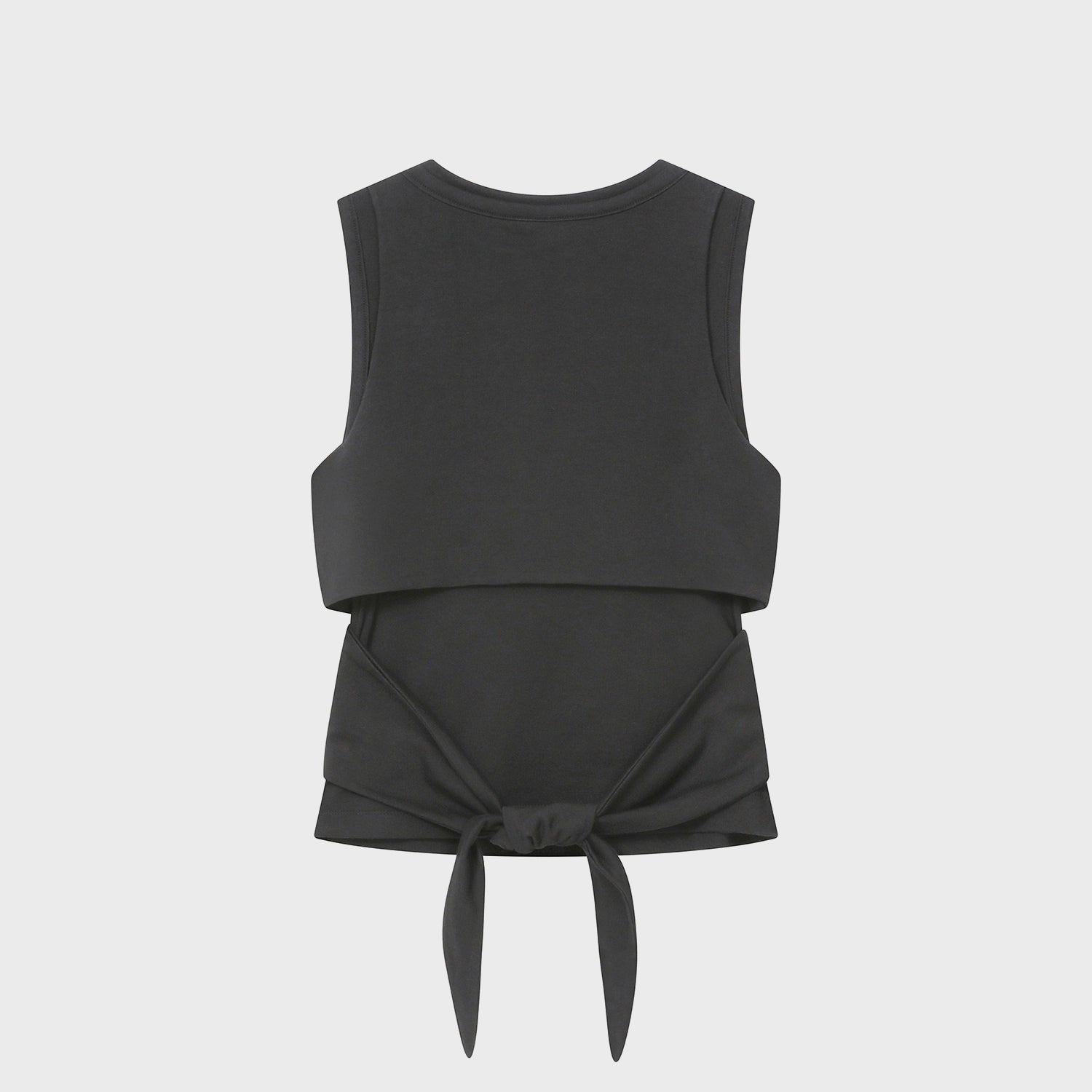 MISEKI SEOUL Tie-up layered sleeveless CHARCOAL