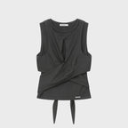 MISEKI SEOUL Tie-up layered sleeveless CHARCOAL
