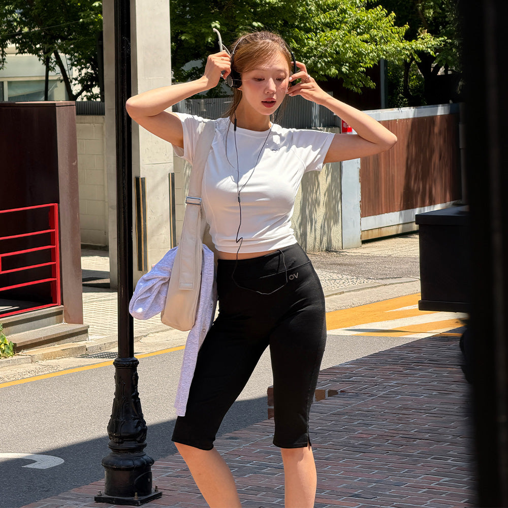 OUTDOOR VOICES [Earth Wear](W)Technol-OV DRY FLEX SLIM TEE (WHITE)