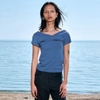 ODLYWORKSHOP Deep Back V Tee, Cove