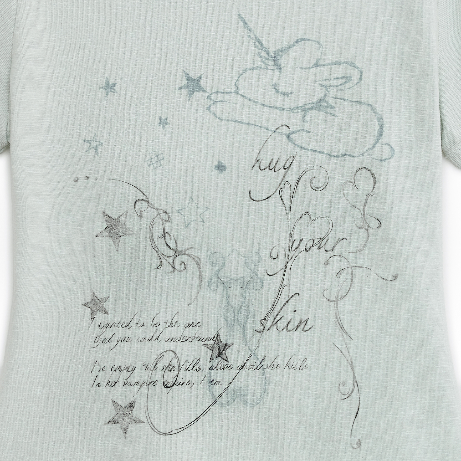 HUGYOURSKIN Unicorn drawing T (Blue)