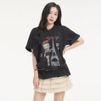 BETTY BOOP Betty Boop in Paris Overfit Short Sleeve T-Shirt_Black
