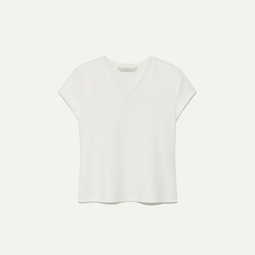 kindersalmon V-Neck Jersey Top Pure White