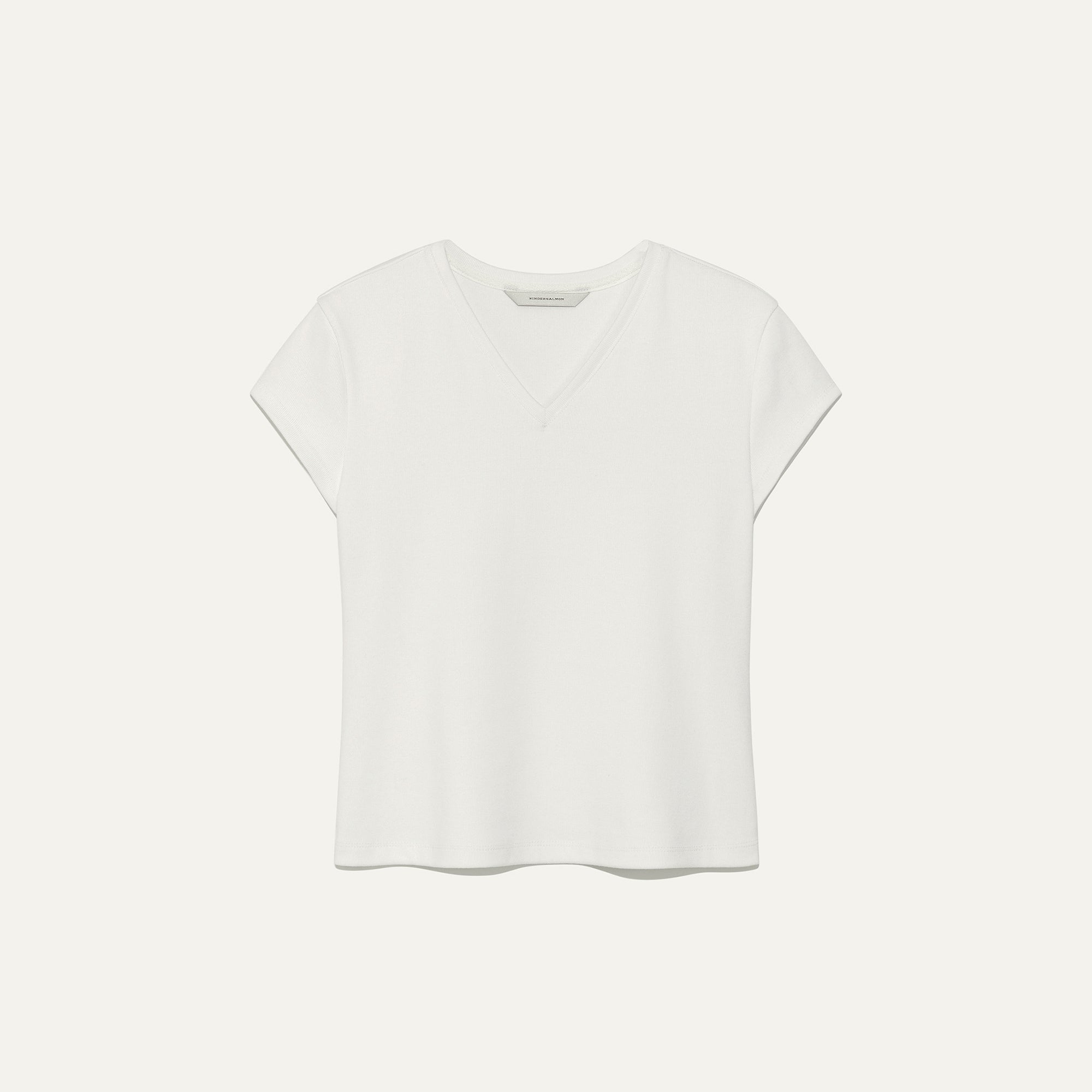 kindersalmon V-Neck Jersey Top Pure White