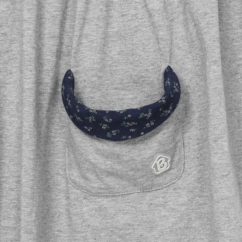 bauf Shirring flare t-shirt [gray]