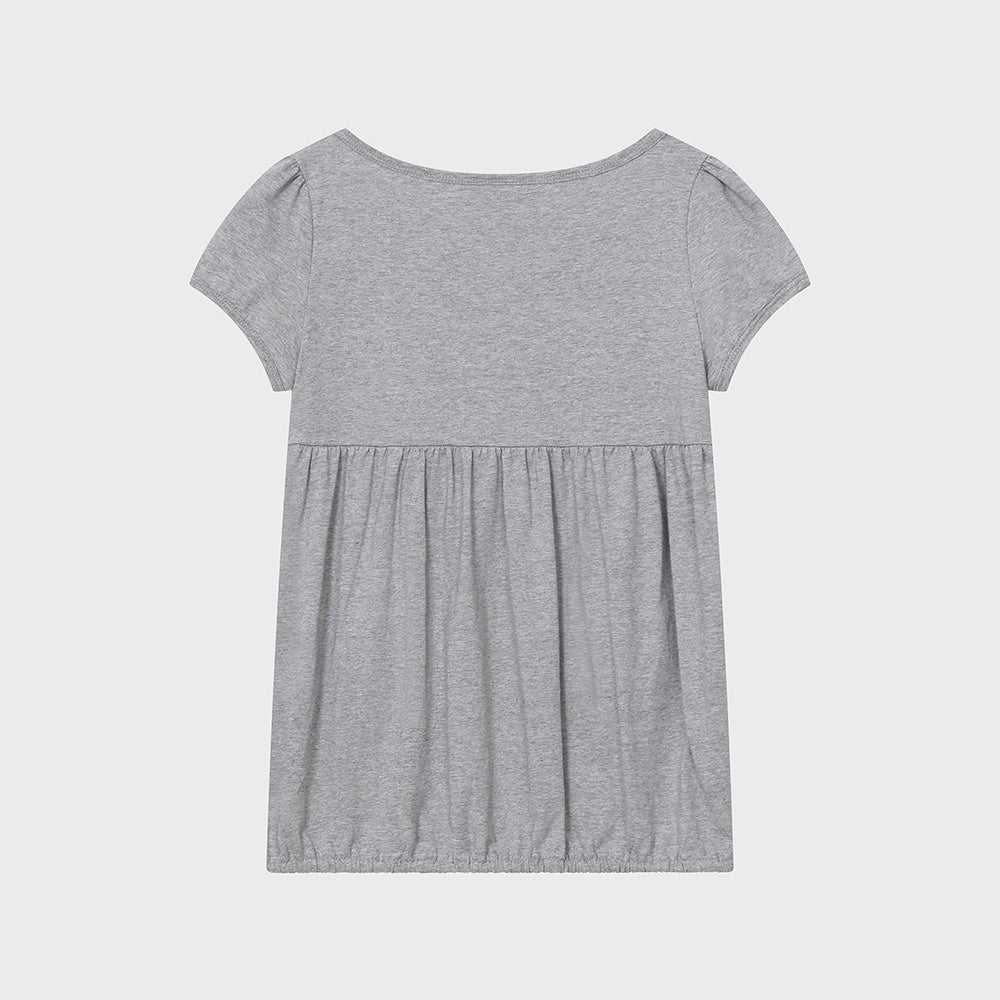 bauf Shirring flare t-shirt [gray]