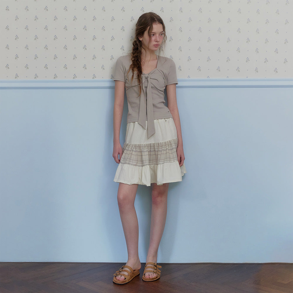 TWEE Conti Ribbon Ribbed Short Sleeve T-Shirt