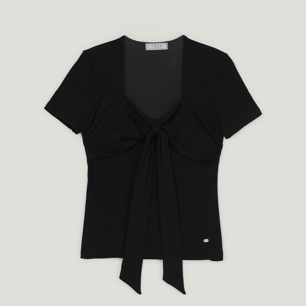 TWEE Conti Ribbon Ribbed Short Sleeve T-Shirt