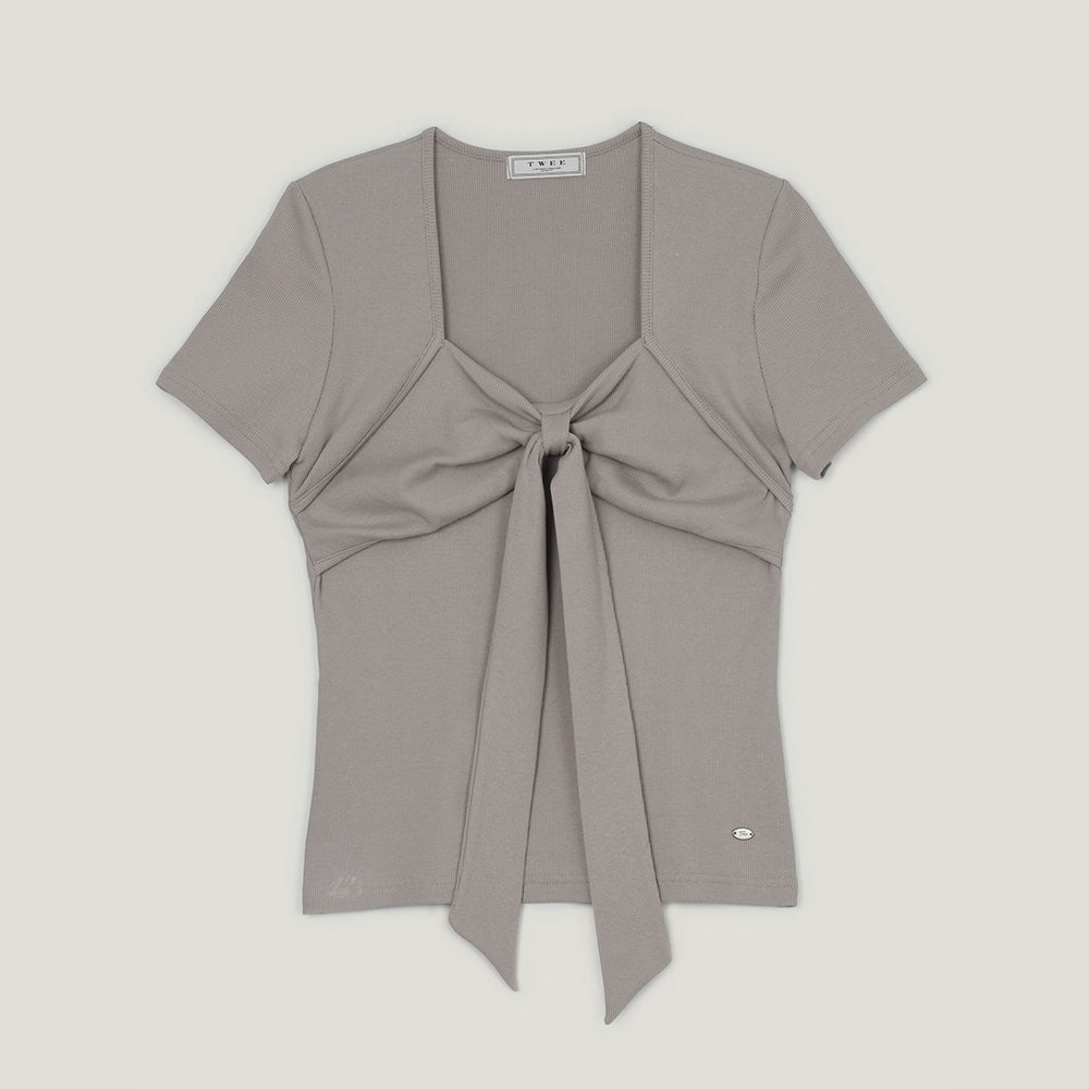 TWEE Conti Ribbon Ribbed Short Sleeve T-Shirt
