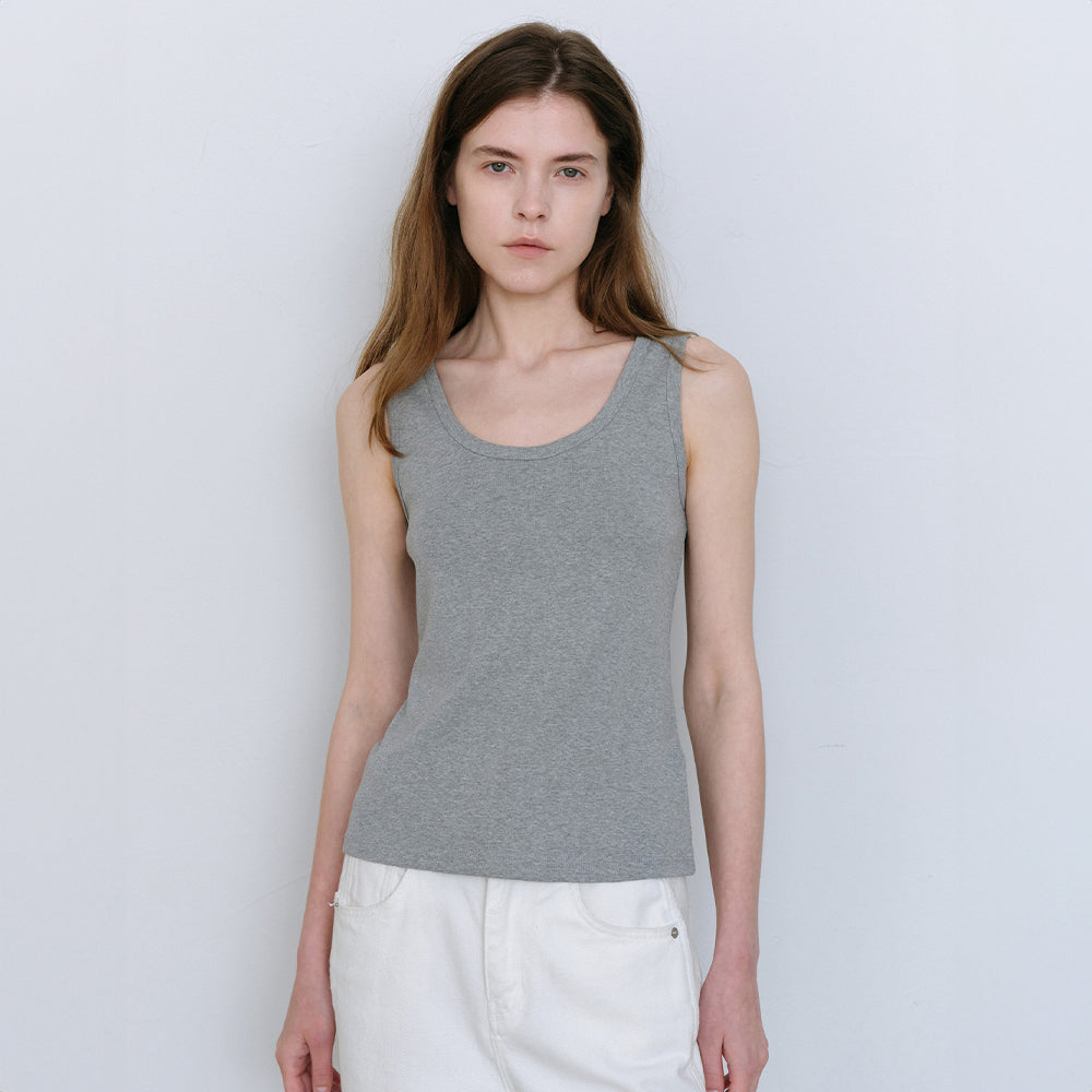 CHE [2nd] [Essential] Cotton U-Neck Sleeveless - Gray