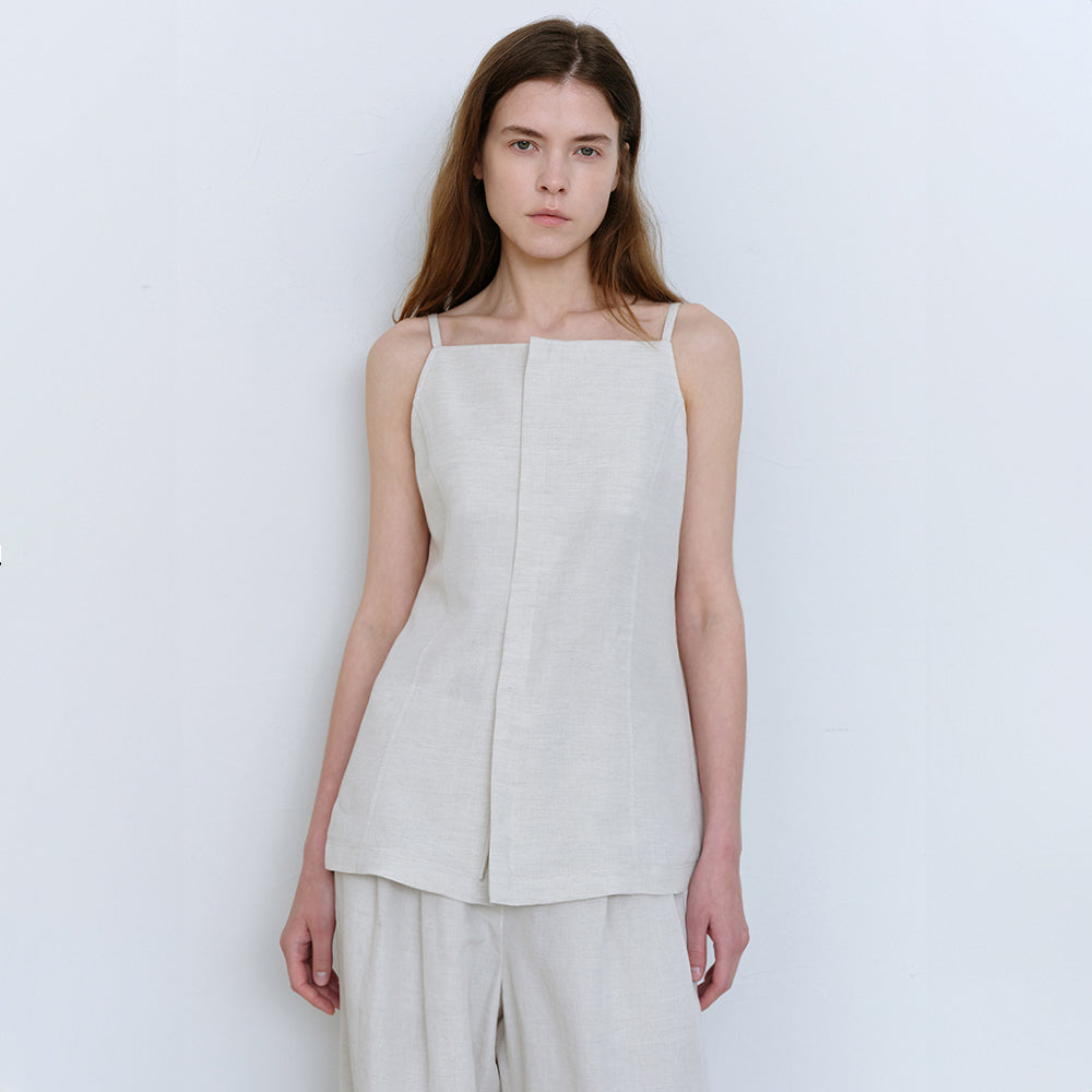 CHE Reid Linen Sleeveless Blouse - Linen