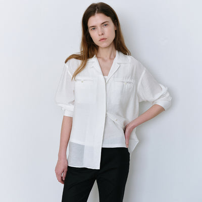 [3rd] West Sheer Shirt - Ivory