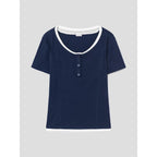 kuho plus Layered Henley Neck TShirts Navy (KE6540M10R)