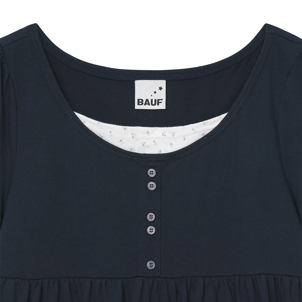 bauf Shirring flare t-shirt [navy]