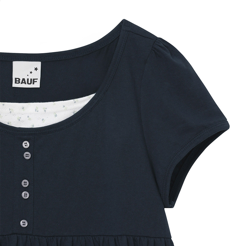 bauf Shirring flare t-shirt [navy]